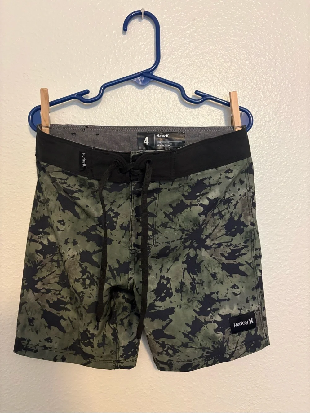 Hurley Boys Green & Black Camo Swim Shorts